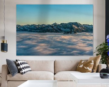 Vue des Grünten sur les Alpes de l'Allgäu et le Hochvogel par temps d'inversion. sur Leo Schindzielorz