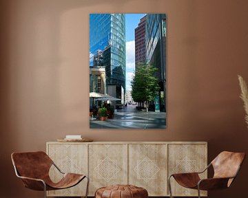 View of the skyscrapers of Potsdamer Platz in Berlin from the Sony Center by Heiko Kueverling