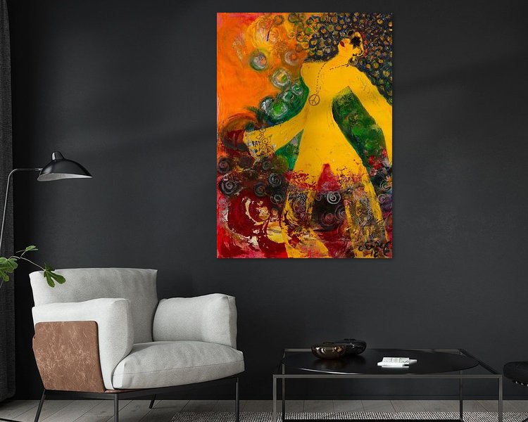 Voorbeeld van het werk in een kamer