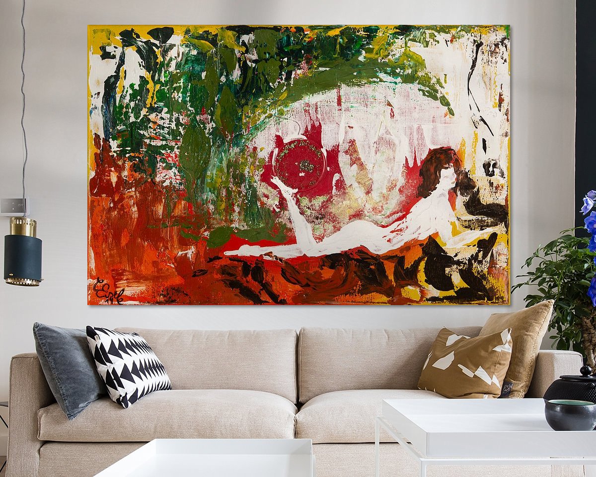 Voorbeeld van het werk in een kamer