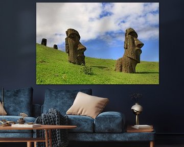 Statues on Easter Island by Antwan Janssen