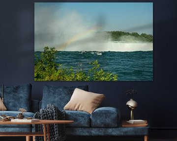 Rand van canadese Niagara Falls met regenboog van LuCreator