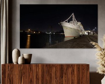 Dampfer SS Rotterdam bei Nacht von Customvince | Vincent Arnoldussen