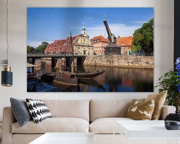 Ilmenau, Historisch warenhuis, Hotel Altes Kaufhaus,Historische oude kraan, Oude stad, Lüneburg, Ned