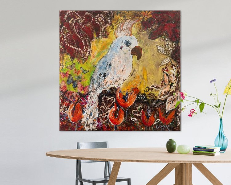 Voorbeeld van het werk in een kamer