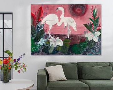 2 flamingos by Carmen Eisele