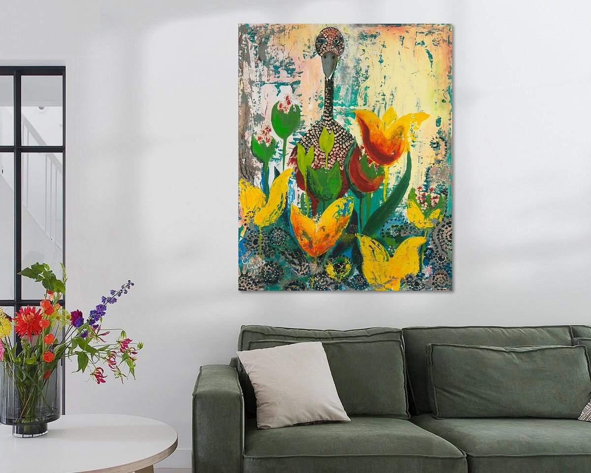 Voorbeeld van het werk in een kamer