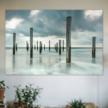 Palendorp Petten Pays-Bas pendant le coucher du soleil.