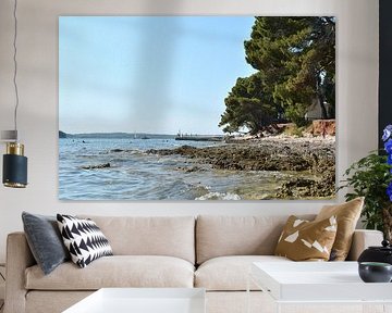 Medulin beach on the coast of the Adriatic Sea in Croatia by Heiko Kueverling