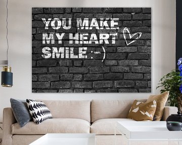 Graffiti voor verliefden in zwart-wit van KalliDesignShop