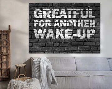 Wake-up graffiti tekstontwerp in zwart en wit van KalliDesignShop