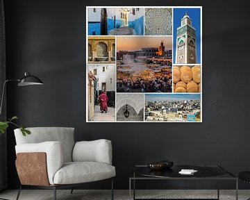 Collage Marokko Tanger Casablanca Altstadt Rabat Marrakesch Brot von Dieter Walther