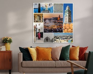 Collage Marokko Tanger Casablanca Altstadt Rabat Marrakesch Brot von Dieter Walther