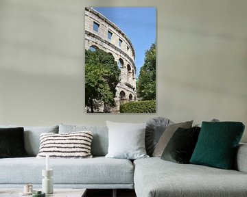 De wereldberoemde Arena in Pula aan de kust van de Adriatische Zee in Kroatië