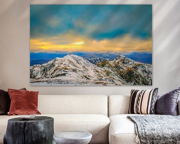 Verschneite Berge der Highlands in Schottland von Sjoerd van der Wal Fotografie