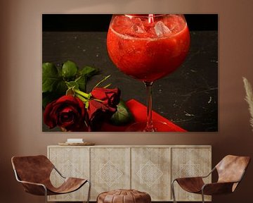 bevroren aardbeien in crush met gin.ed in glazen van Babetts Bildergalerie