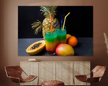 Cocktail in de kleuren van de regenboog. van Babetts Bildergalerie