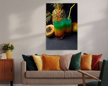 Cocktail in de kleuren van de regenboog. van Babetts Bildergalerie