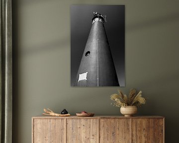 Vuurtoren Noordertoren Schiermonnikoog, in zwart wit van Patrick Verhoef