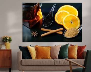 Schwarzer Tee mit Zimt, Anis und Orangenspalten von Babetts Bildergalerie