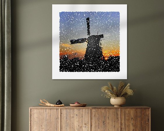 Voorbeeld van het werk in een kamer