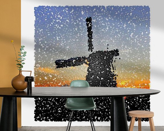 Voorbeeld van het werk in een kamer