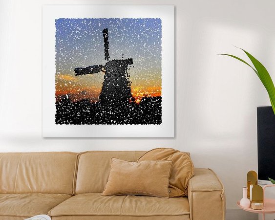 Voorbeeld van het werk in een kamer