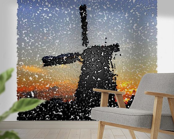 Voorbeeld van het werk in een kamer