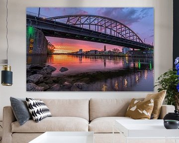 Spectaculaire coucher de soleil John Frostbrug Arnhem sur Patrick Oosterman