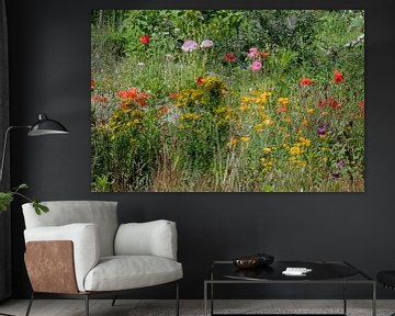 Multi gekleurd wilde bloemenveld van Jolanda de Jong-Jansen