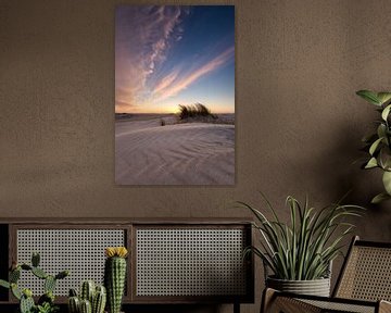 Coucher de soleil coloré sur la plage de Zélande sur Peter Haastrecht, van