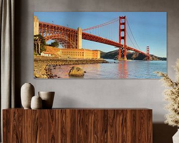 Golden Gate Bridge au lever du soleil, San Francisco, Californie, USA sur Markus Lange