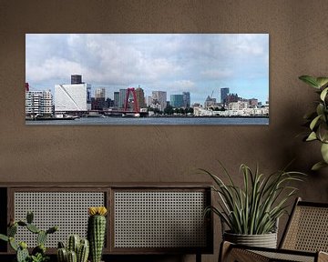 Skyline van Rotterdam vanaf de rivier van M  van den Hoven