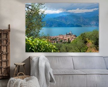 Oude stad Malcesine en uitzicht op het Gardameer van SusaZoom