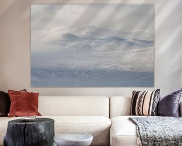 winters landschap in noorwegen, minimalistisch, verstilling van Marije Baan