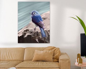 Blue bird on a rock by Alyssa van Niekerk
