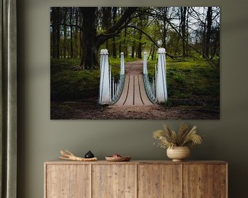 Witte brug in bos van Merel Pape Photography