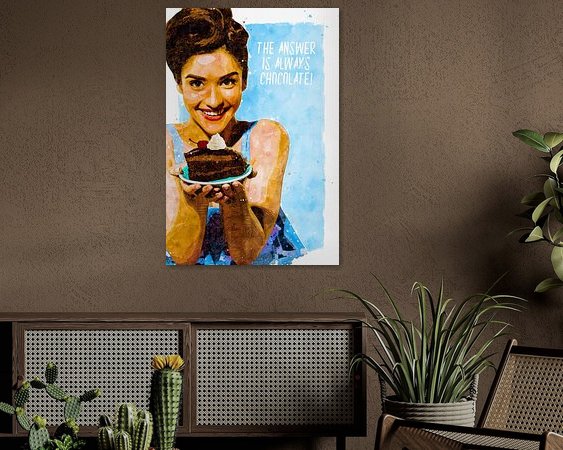 Voorbeeld van het werk in een kamer