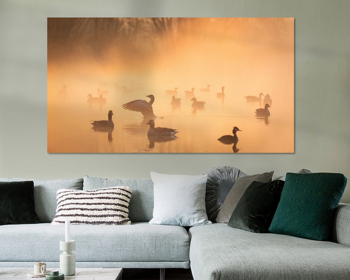 Voorbeeld van het werk in een kamer