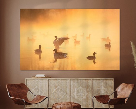 Voorbeeld van het werk in een kamer