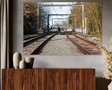 Verlaten spoorrails van de Metro van Charleroi van Martijn