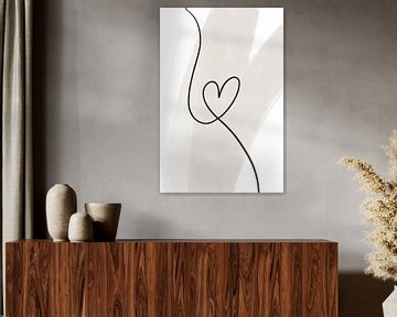Moderne Abstracte Kunst - Lijnen hart van Studio Malabar