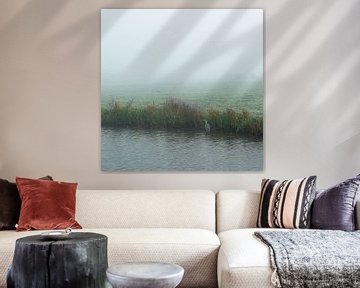 Reiger in de mist van Art Pictures by  Lotte