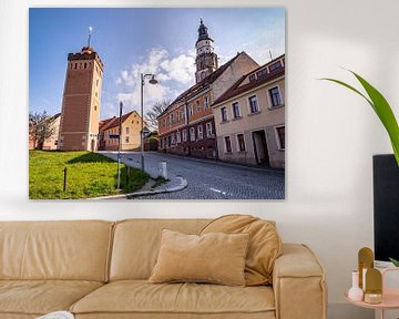 Rode toren met hoofdkerk St. Marien in Kamenz Saksen van Animaflora PicsStock