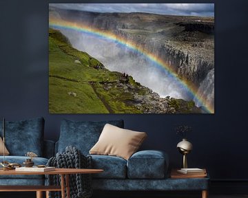 Jokulsa a Fjollum watervallen met regenboog, IJsland van Jan Fritz