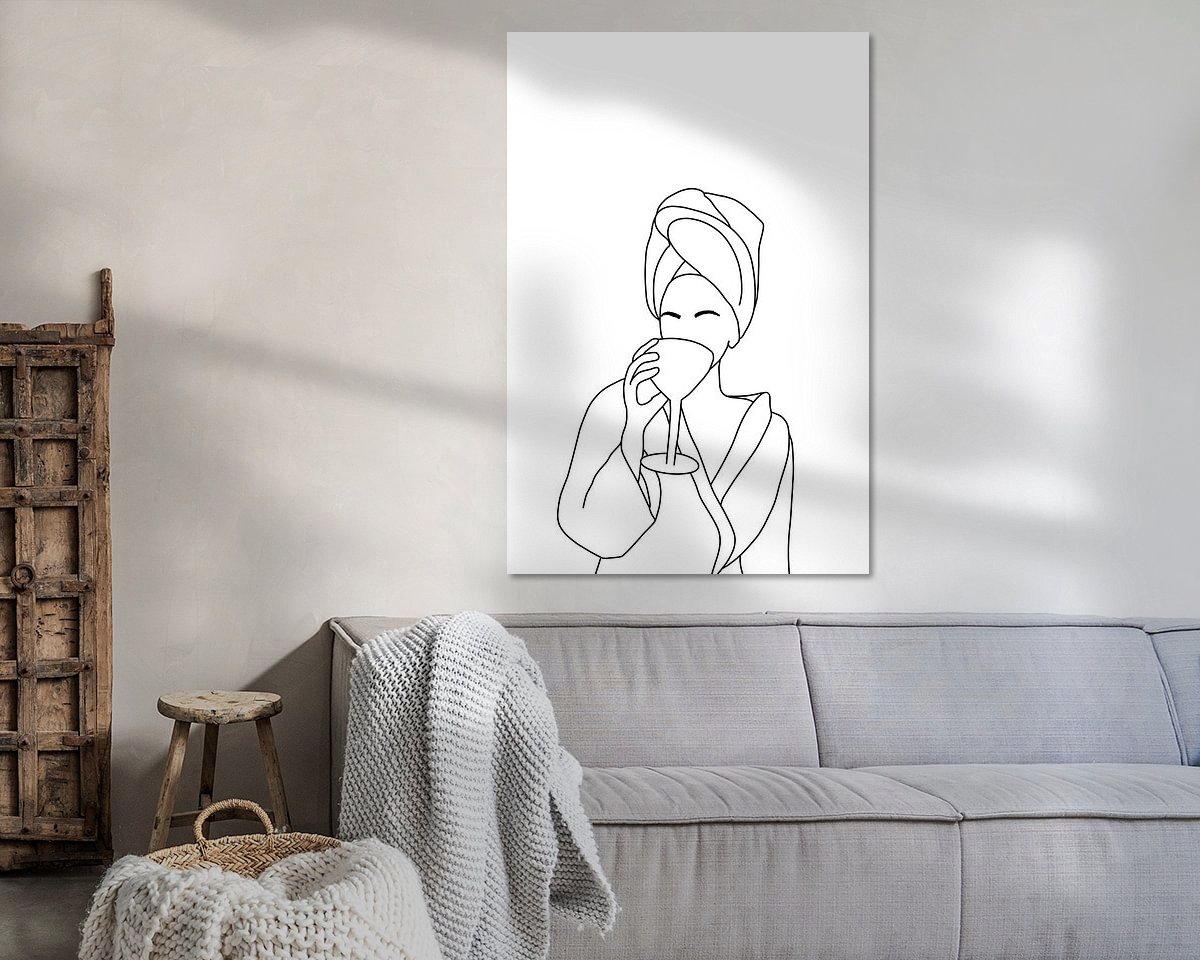 Voorbeeld van het werk in een kamer