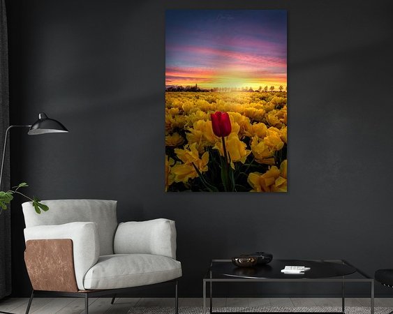 Voorbeeld van het werk in een kamer