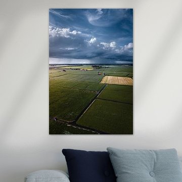 Groningen countryside rain shower