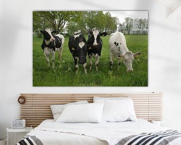 Vier koeien op een rij van Wieland Teixeira