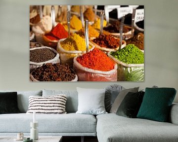 Spices at the market of Anjuna, Goa by Peter Schickert